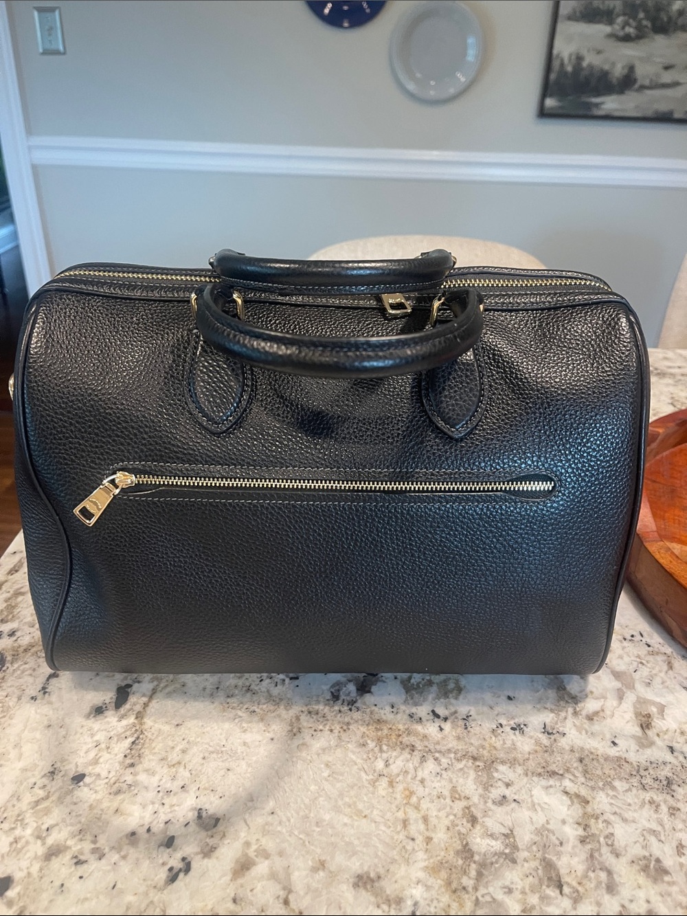 Coach Black Pebbled Leather Large Rowen with Gold Hardware - Picture 6 of 6